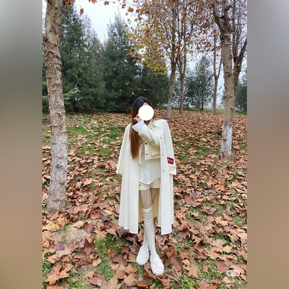 wool coat crystal cream long plutocrat - Picture 8 of 8